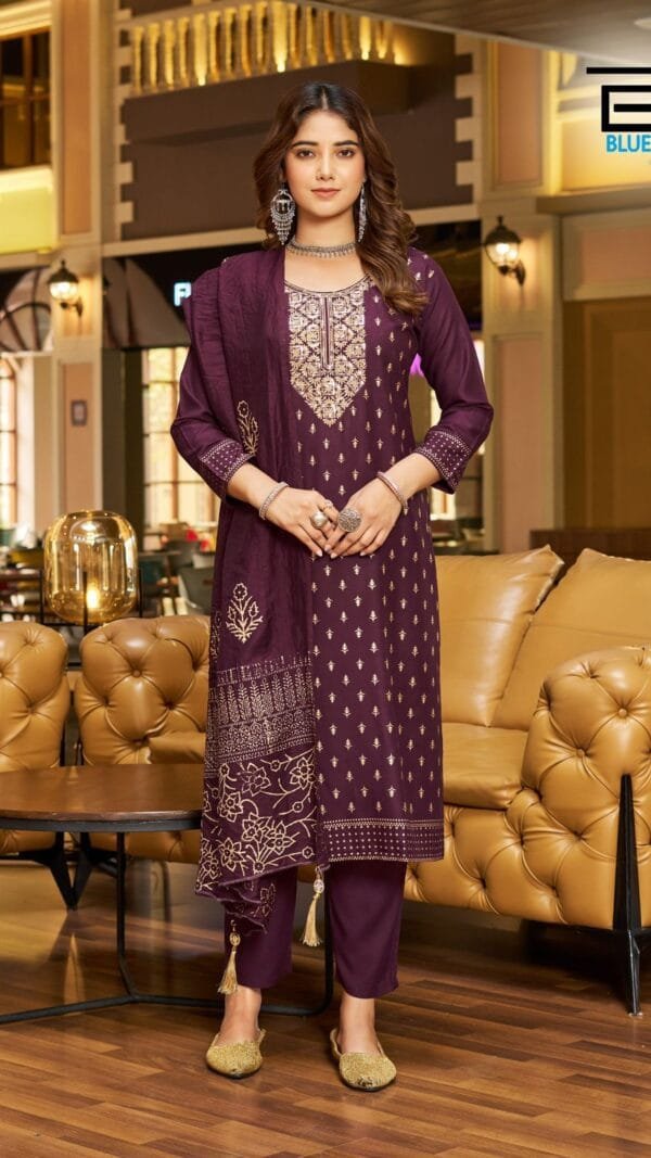 Maroon Colour Ready to Wear 3 piece set Dresses