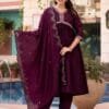 Maroon Colour Roman Silk With Innar Kurtis