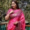 Meganta Colour Pure Bandhej silk saree