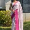 Megenta Colour New Kalamkari Print 1 Minute Ready To Wear Saree