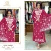 Megenta Colour Organza Embroidered, handwork Suits