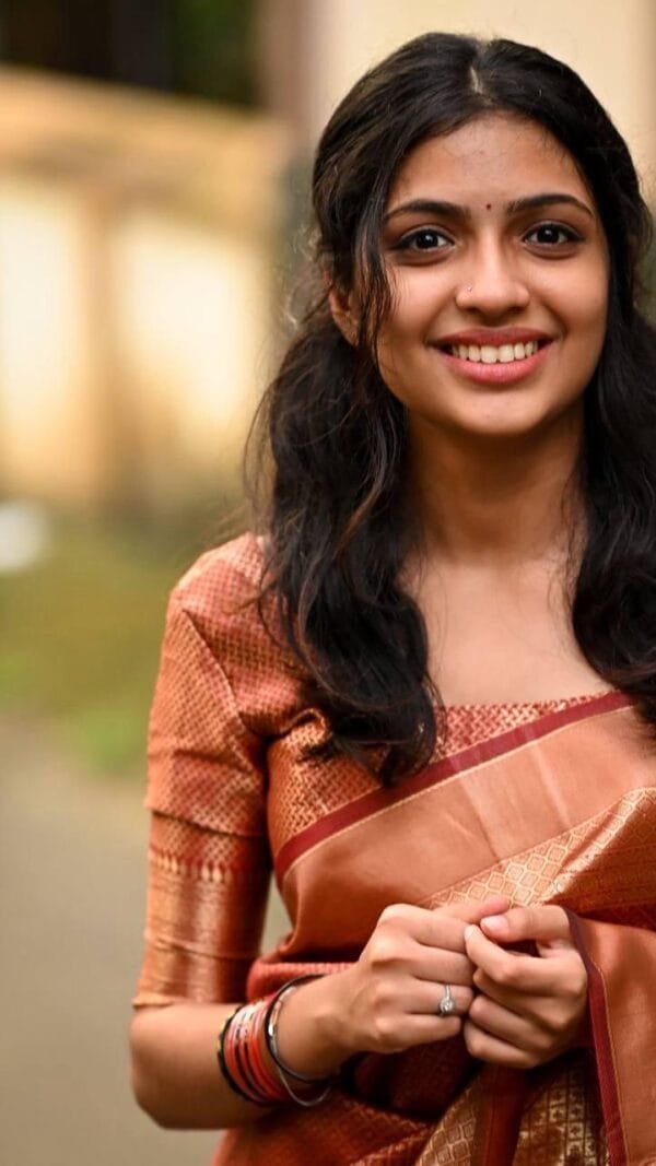 Metalik Orange Banarasi Soft Silk Saree