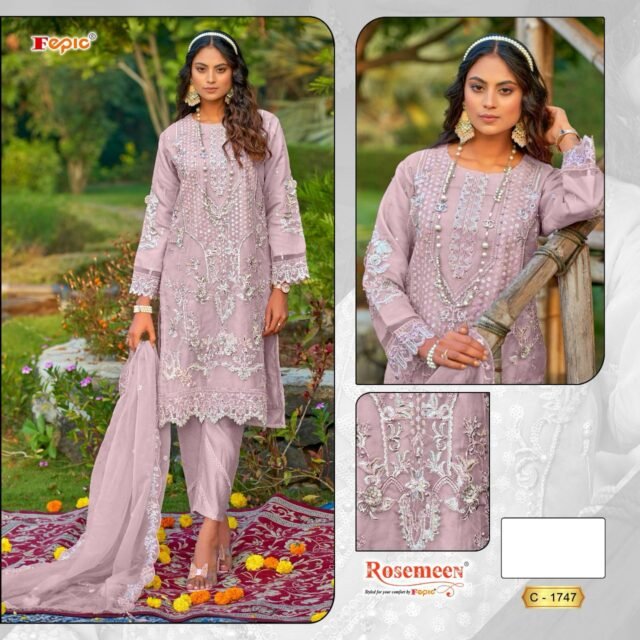 Pink Colour ORGANZA EMBROIDERED Suits