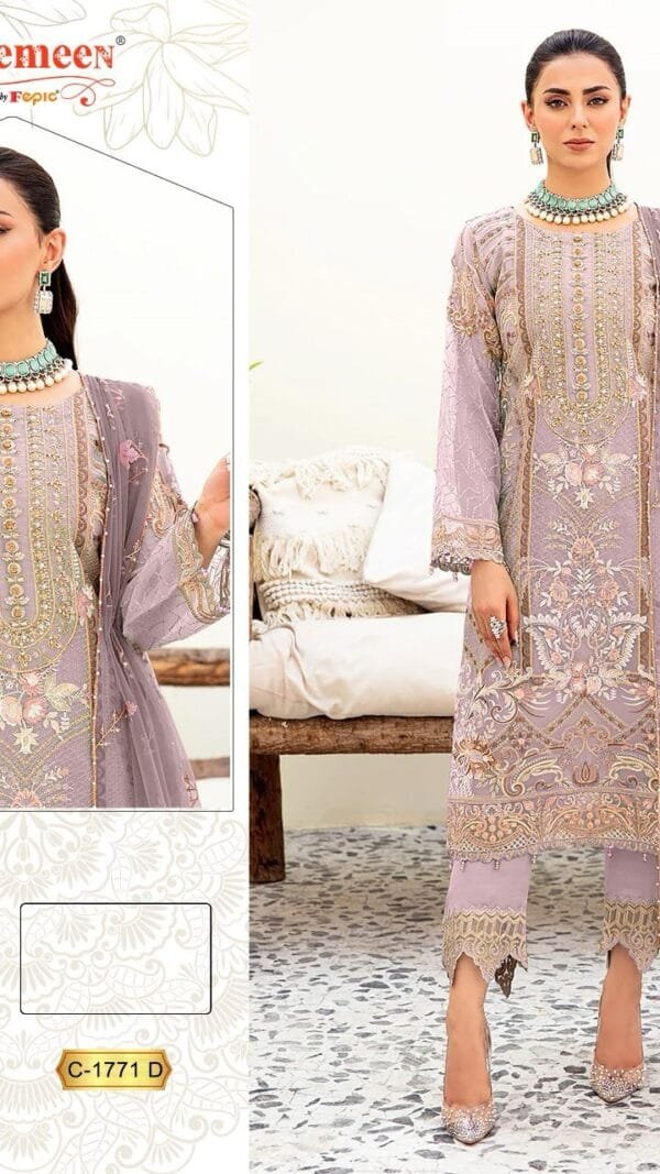 Pink Colour ORGANZA EMBROIDERED WITH HAND WORK Suits