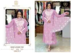 Pink Colour Organza Embroidered, handwork Suits