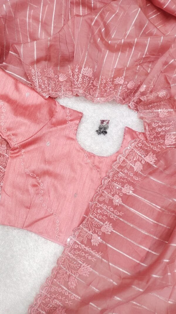 Pink Colour Pure soft organza saree