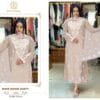 Pink Grey Colour Organza Embroidered, handwork Suits
