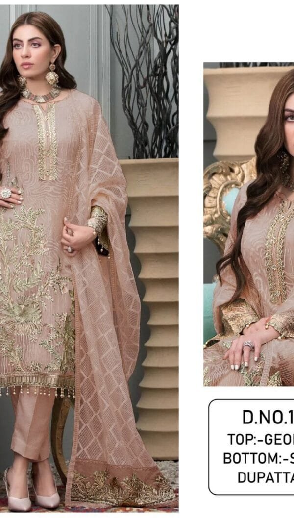 Pink grey Colour Georgette With Sequence Embroidery & Diamond Work Suits