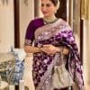 Purple Colour Banarasi Soft Silk Saree