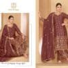 Purple Colour Chinon Semi stitched very heavy embrdrdy Suits