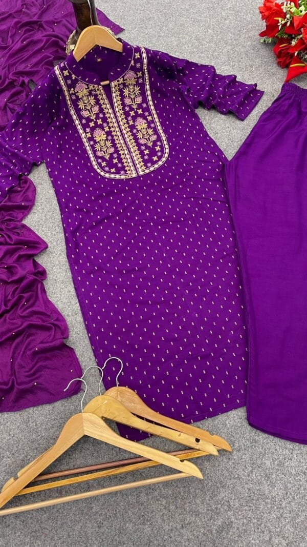 Purple Colour New Reyon beautiful suit