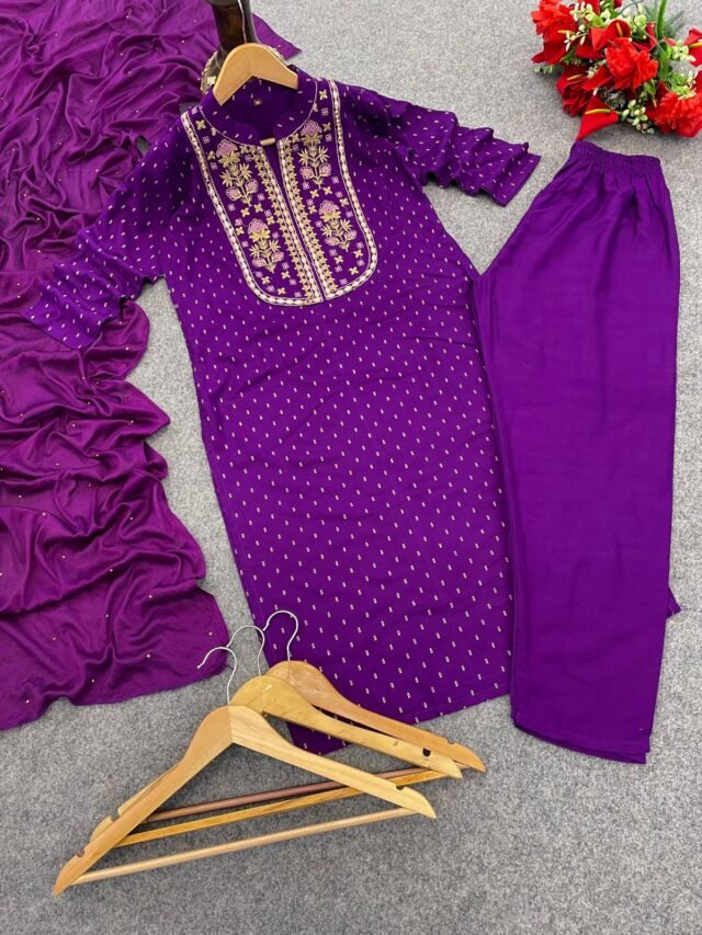 Purple Colour New Reyon beautiful suit