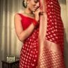 Red Colour Banarasi Soft Silk Saree
