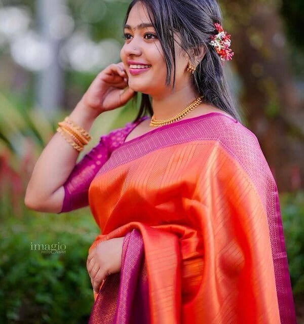 Red Colour Banarasi Soft Silk Saree