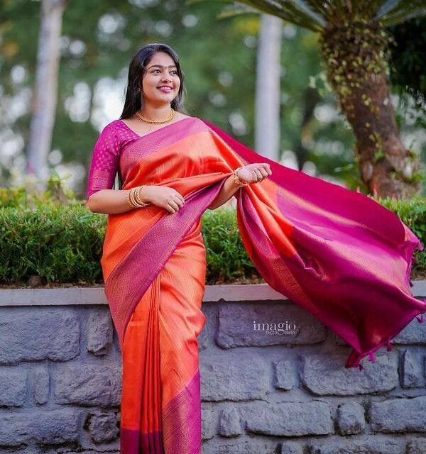 Red Colour Banarasi Soft Silk Saree