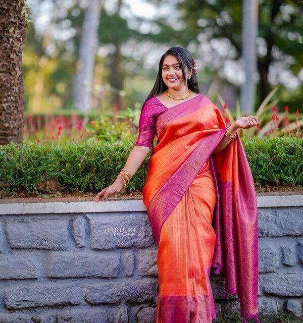 Red Colour Banarasi Soft Silk Saree