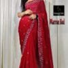 Red Colour Havy Fox Georgette Saree