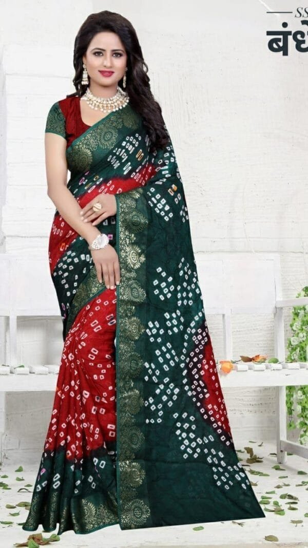 Red Colour New Bandhani Saree