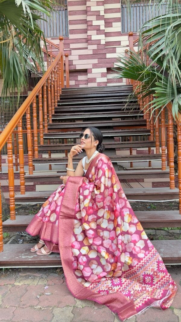 Red Colour New Designe Dola Silk Pure Zari Kanjivaram Patta Digital Print Saree