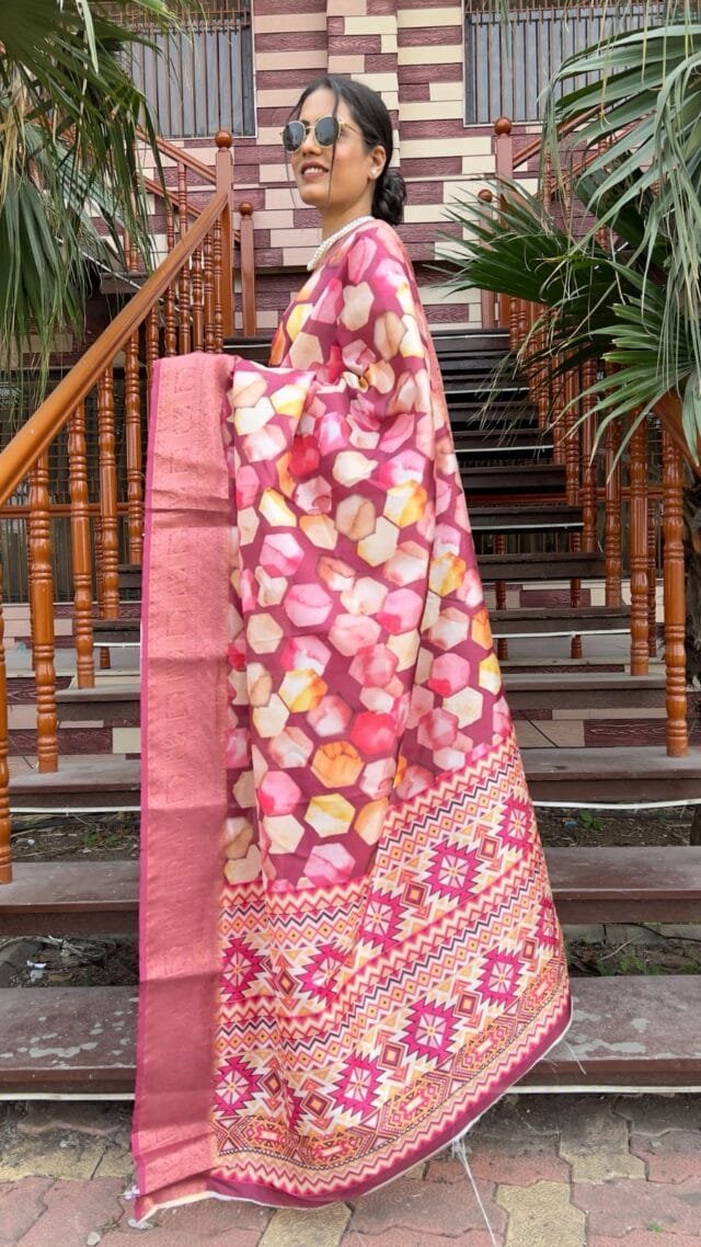 Red Colour New Designe Dola Silk Pure Zari Kanjivaram Patta Digital Print Saree