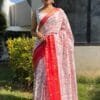 Red Colour New Kalamkari Print 1 Minute Ready To Wear Saree