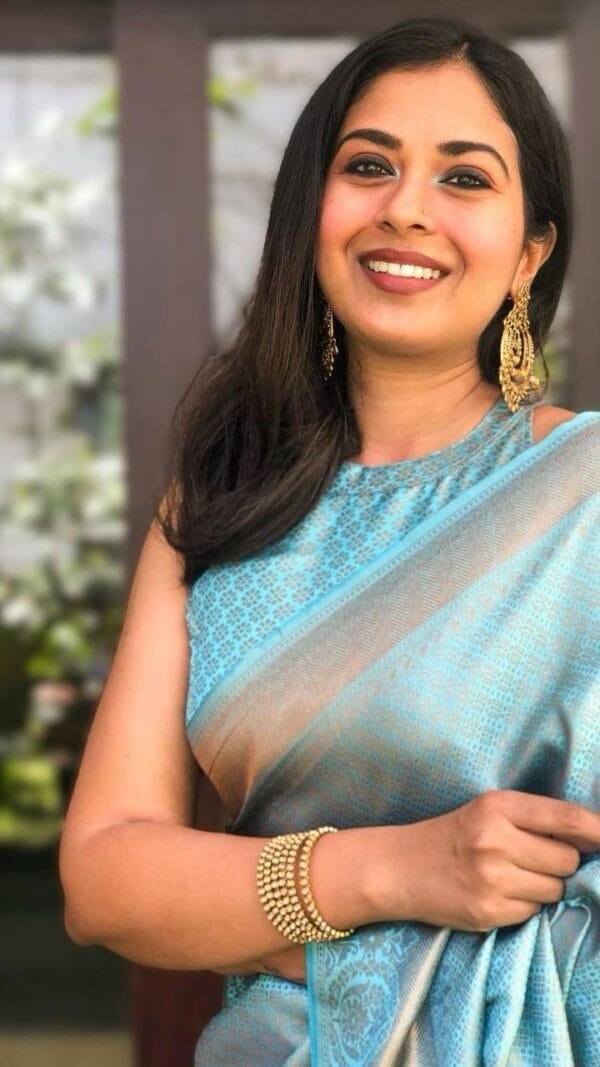 SKy Blue Colour Banarasi Soft Silk Saree