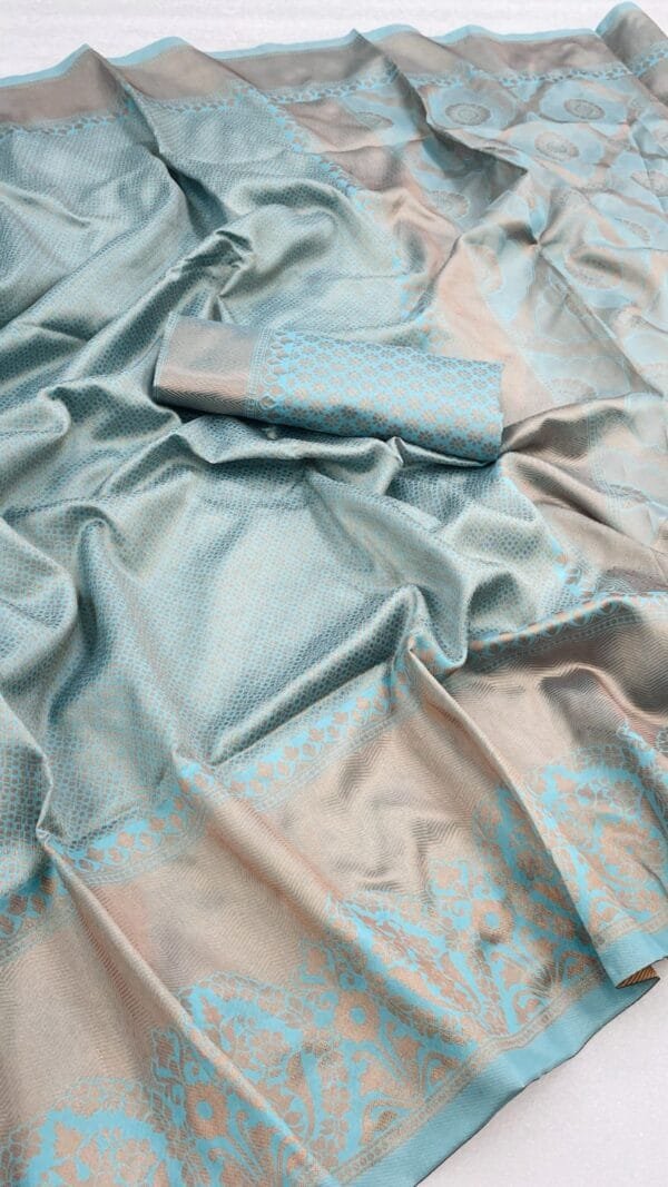 SKy Blue Colour Banarasi Soft Silk Saree