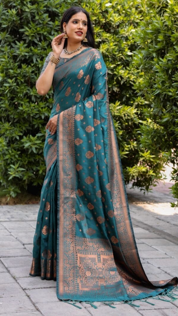 Sky Blue Colour premium Soft Silk sarees