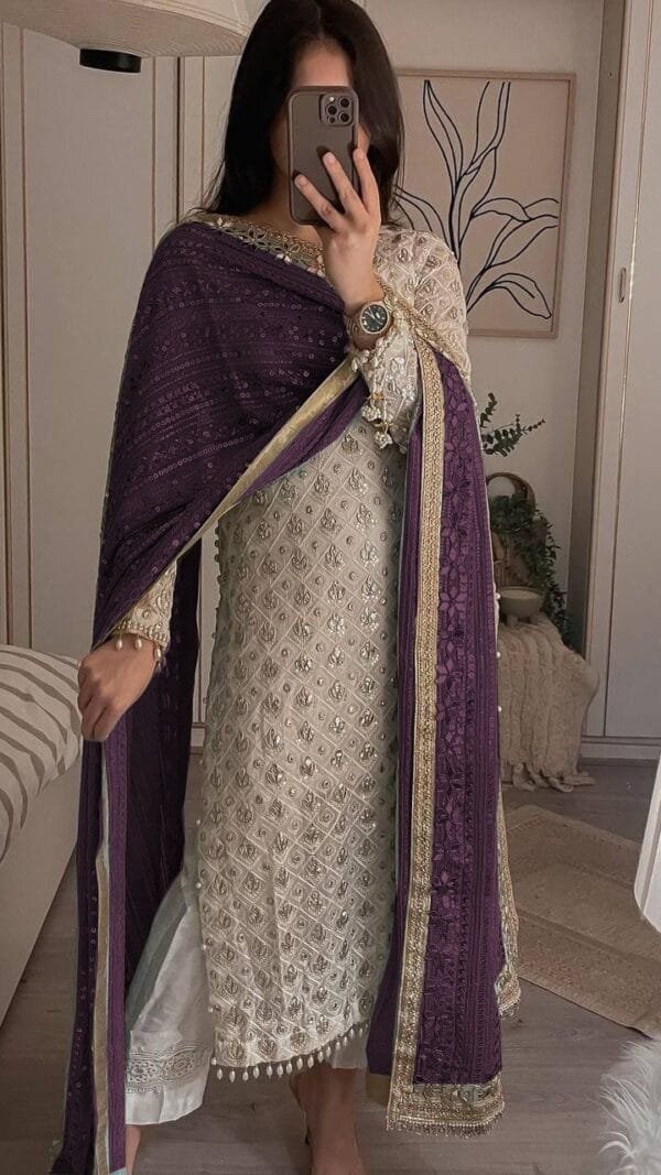 Wine Colour Readymade Desirable Fancy Faux Georgette
