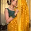 Yellow Colour Banarasi Soft Silk Saree