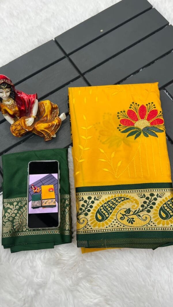 Yellow Colour Pure Mercerised Cotton Silk Saree
