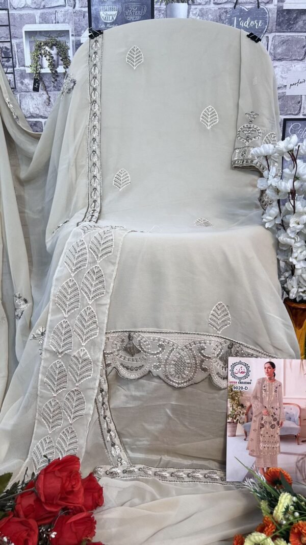Biscyit Colour Foux Georgette With Heavy Embroidery Suits