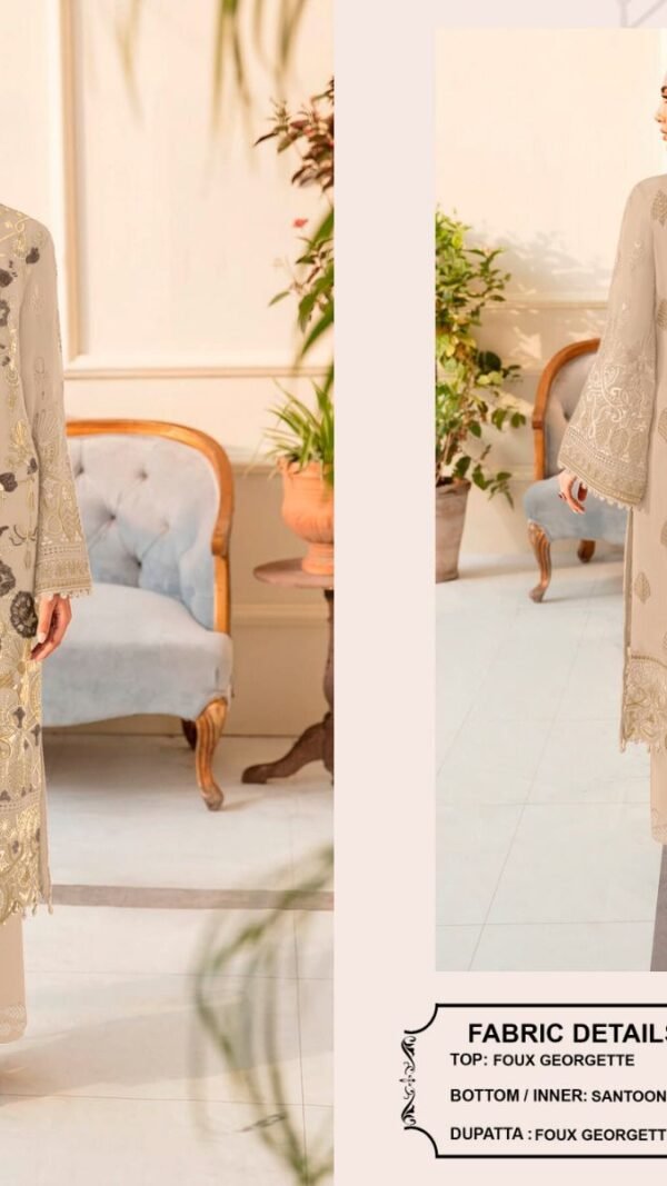 Biscyit Colour Foux Georgette With Heavy Embroidery Suits