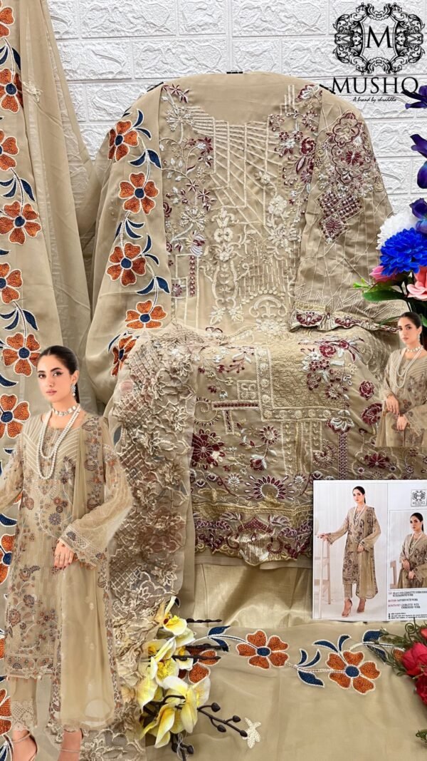 Biscyit Colour HEAVY FOX GEROGETTE EMBROIDERED Suit