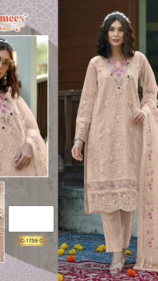 Biscyit Colour ORGANZA EMBROIDERED Suits