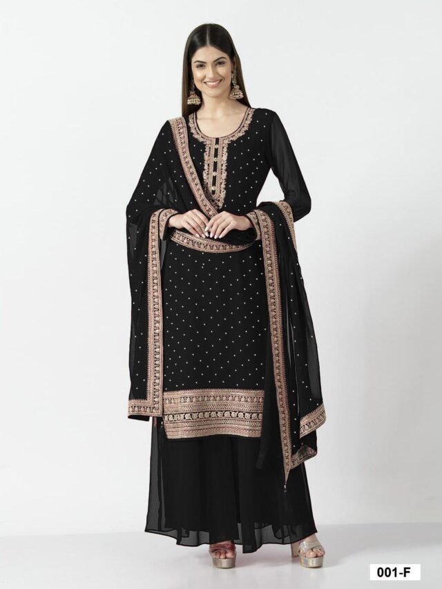 Black Colour Heavy Georgett With Sequence Suits