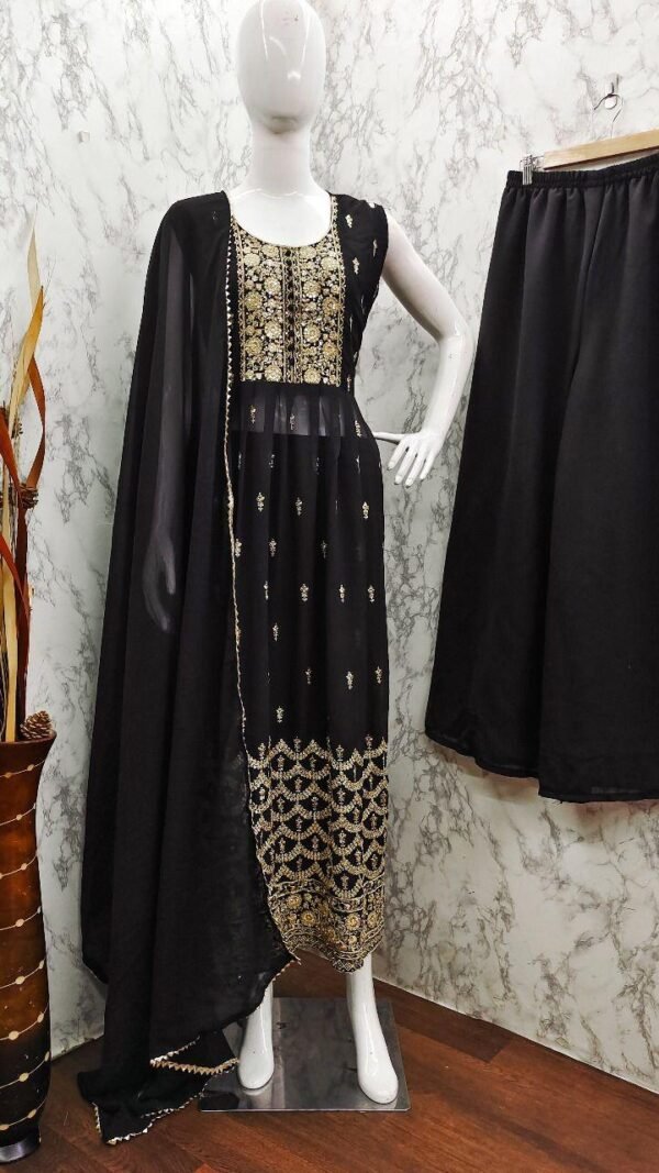 Black Colour New Party Wear Readymade Collection Suit