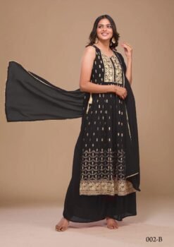 Black Colour New Party Wear Readymade Collection Suit
