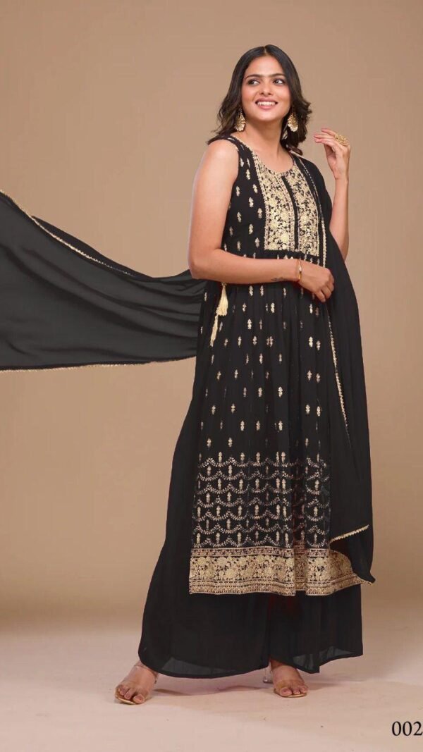 Black Colour New Party Wear Readymade Collection Suit