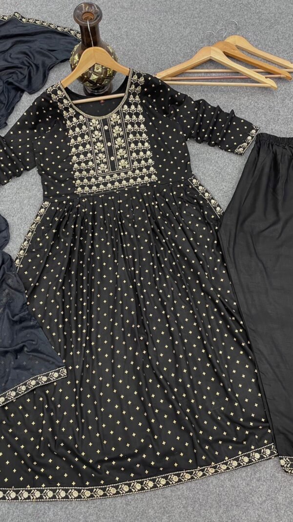 Black Colour New Reyon beautiful suit