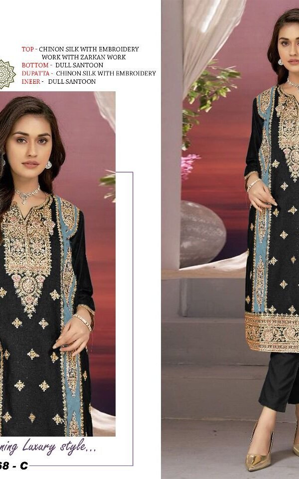 Black Colour Pakistani Festive & Party Wear Collection Suit