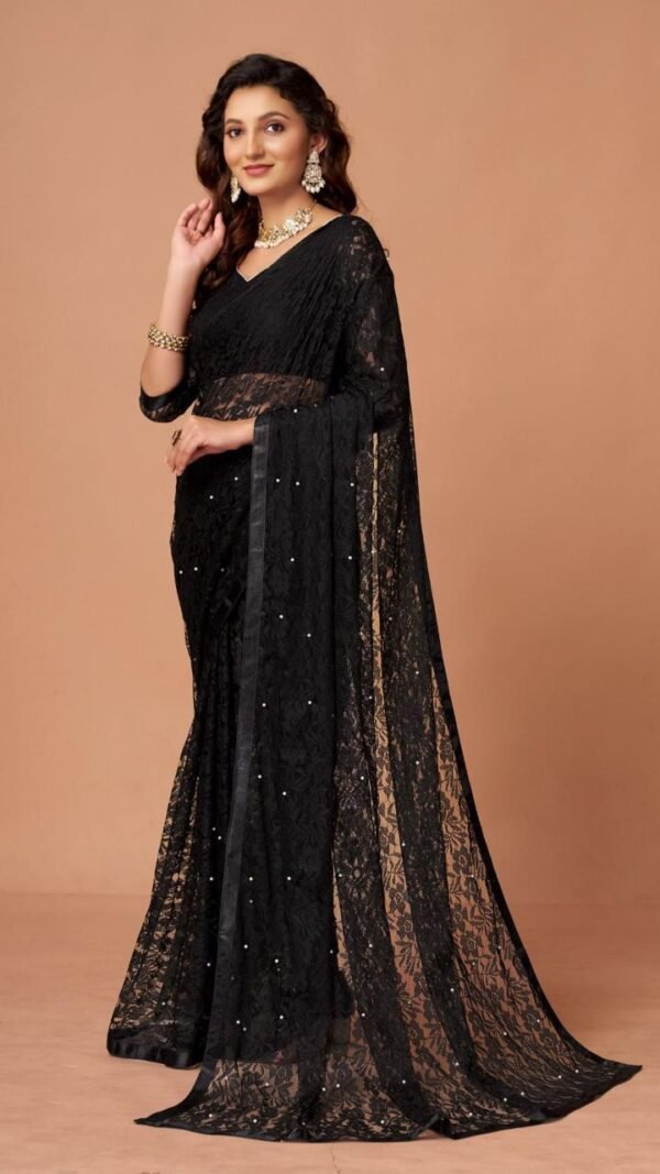 Black Colour SOFT NET SAREE