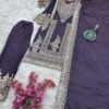 Blue Colour Chinon Silk Party Top Pent & Dupatta