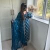 Blue Colour FAUX GEORGETTE SEQUENCE EMBROIDERED