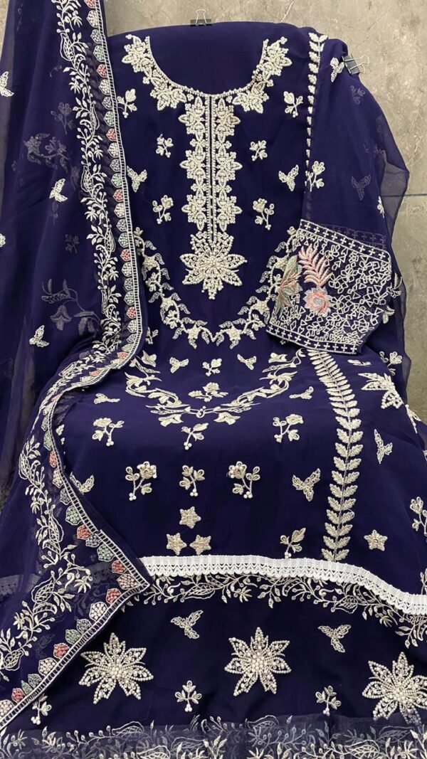 Blue Colour FOX GEORGETTE Suits