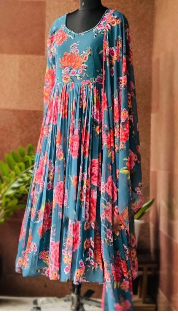 Blue Colour Fox Gorgette Dresses