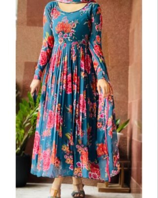 Blue Colour Fox Gorgette Dresses