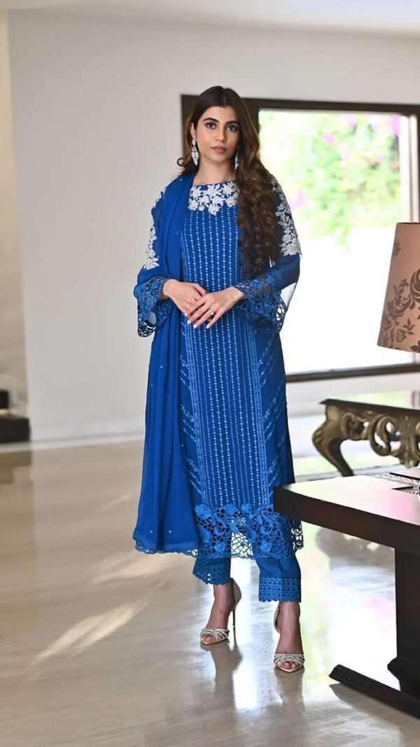 Blue Colour GEORGETTE WITH SEQUENCE EMBROIDERY WORK Suit