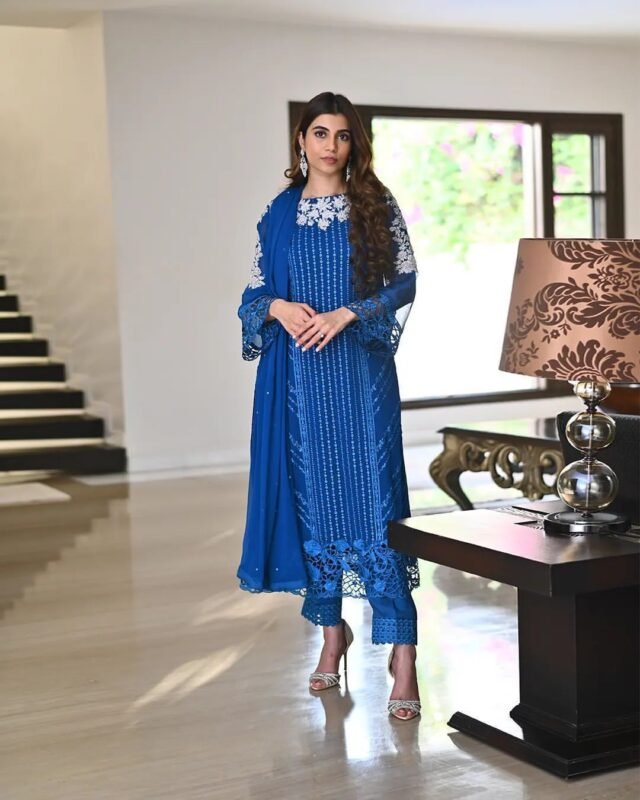 Blue Colour GEORGETTE WITH SEQUENCE EMBROIDERY WORK Suit