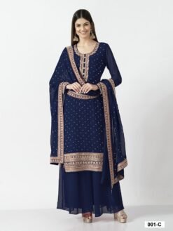 Blue Colour Heavy Georgett With Sequence Suits